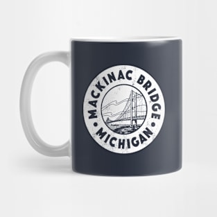 Vintage Mackinac Bridge Circle Badge Mug